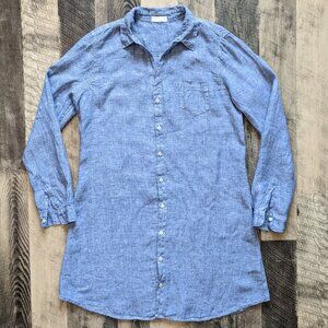 CP Shades Chambray Blue Button-Down Mini Dress